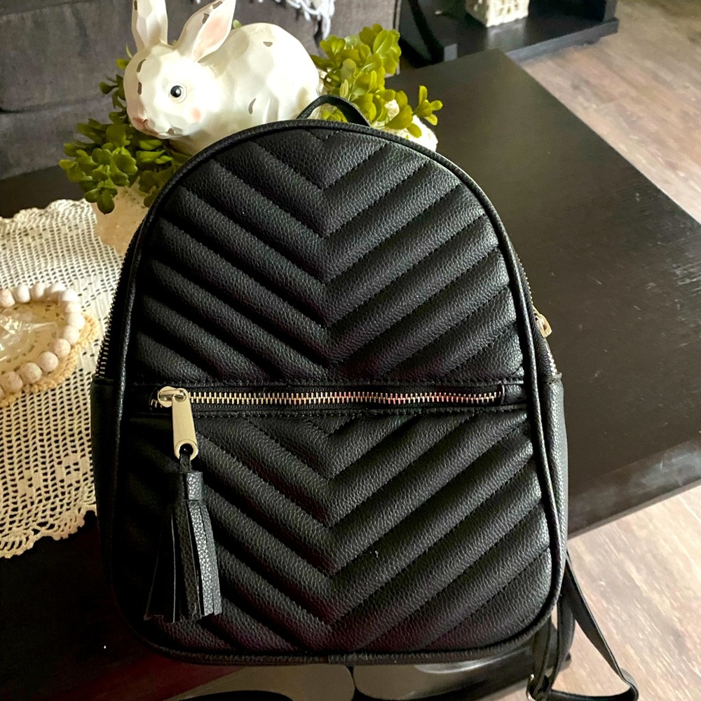 Nice black small backpack purse
